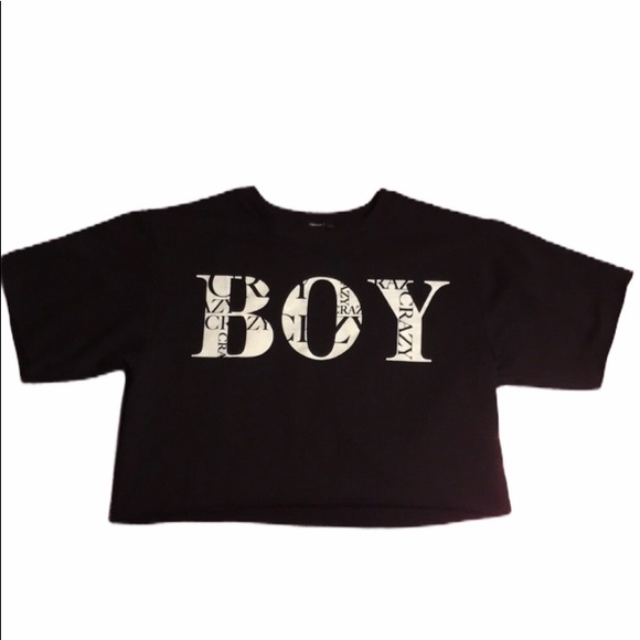 Forever 21 Tops - Forever 21 Boy Crazy Cropped Sweatshirt